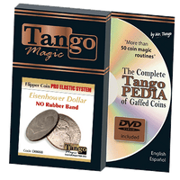 Flipper Coin Pro Elastic System (One Dollar DVD w/Gimmick)(D0088) by Tango - Trick - Got Magic?