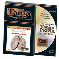 Flipper Coin Pro Elastic System (Quarter Dollar DVD w/Gimmick)(D0148) by Tango - Trick - Got Magic?