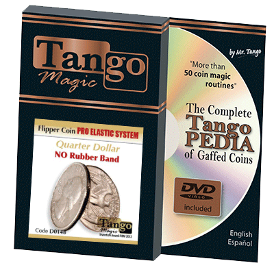 Flipper Coin Pro Elastic System (Quarter Dollar DVD w/Gimmick)(D0148) by Tango - Trick - Got Magic?