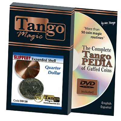 Slippery Shell Quarter (w/DVD)(D0128) by Tango Magic - Tricks - Got Magic?
