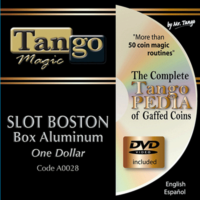 Slot Boston Coin Box (Aluminum w/DVD)(A0028) One Dollar by Tango Magic - Tricks - Got Magic?