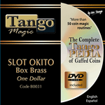 Slot Okito Coin Box (BRASS w/DVD)(B0031) One Dollar by Tango Magic - Trick - Got Magic?